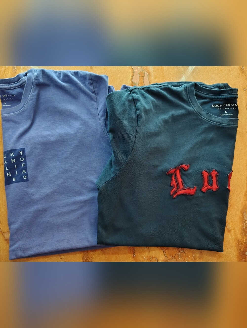 (2) Lucky Brand Mens T-shirts Size L